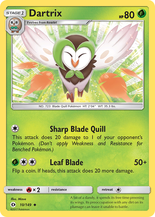 Dartrix 10/149 Uncommon | Sun & Moon | Pokemon Card