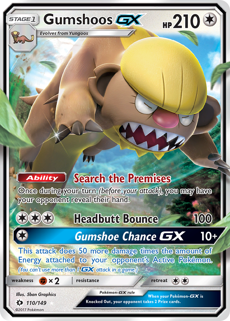 Gumshoos-GX 110/149 Rare Holo GX | Sun & Moon | Pokemon Card