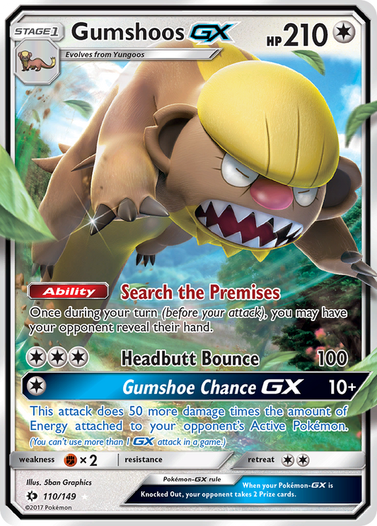 Gumshoos-GX 110/149 Rare Holo GX | Sun & Moon | Pokemon Card