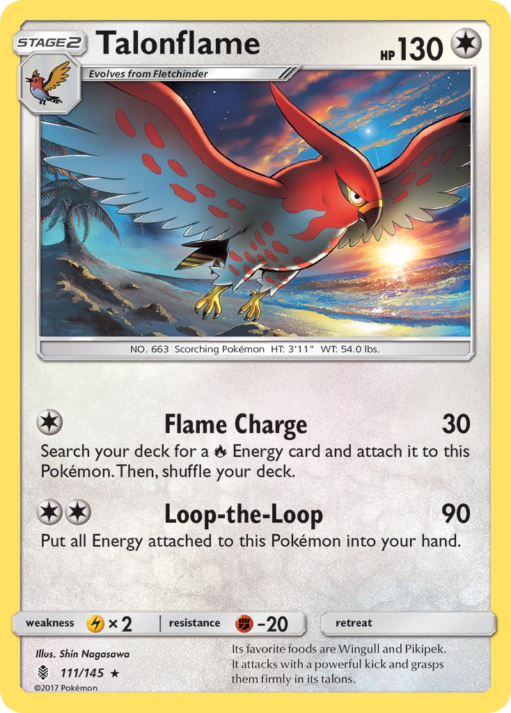 Talonflame 111/147 Rare | Guardians Rising | Pokémon Card