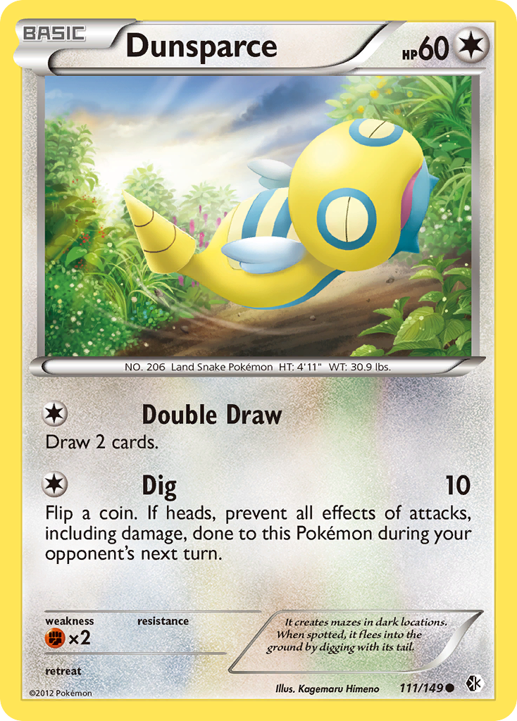 Dunsparce 111/149 Common | Boundaries Crossed | Pokemon Card