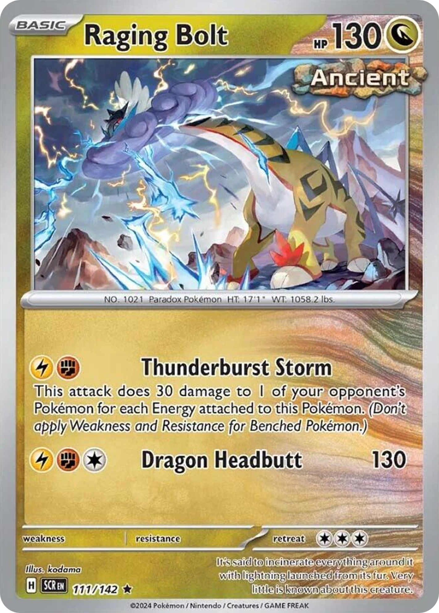 Raging Bolt 111/142 Rare | Stellar Crown | Pokemon Card