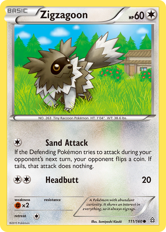 Zigzagoon 111/160 Common | Primal Clash | Pokemon Card