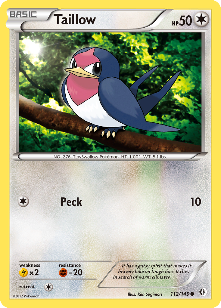 Taillow 112/149 Common | Boundaries Crossed | Pokemon Card