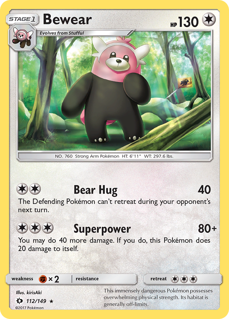 Bewear 112/149 Rare | Sun & Moon | Pokemon Card