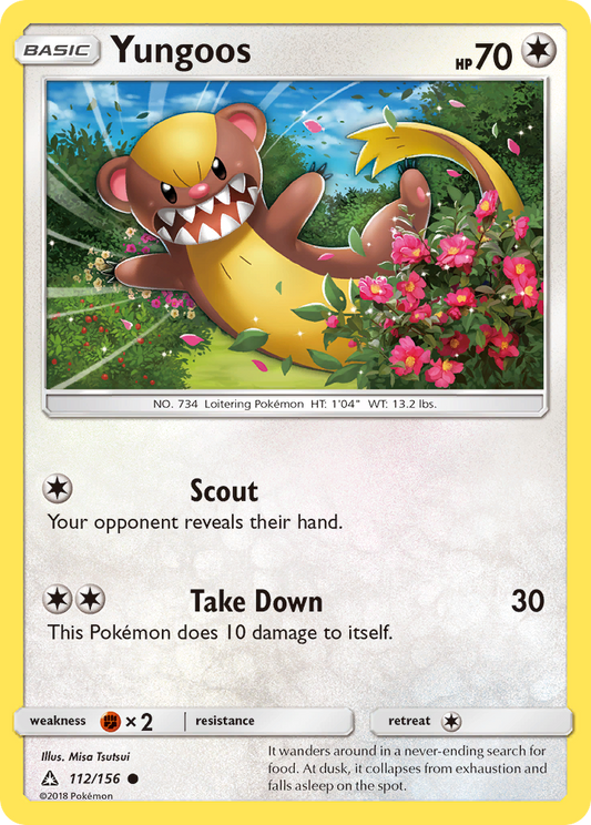 Yungoos 112/156 Common | Ultra Prism | Pokemon Card