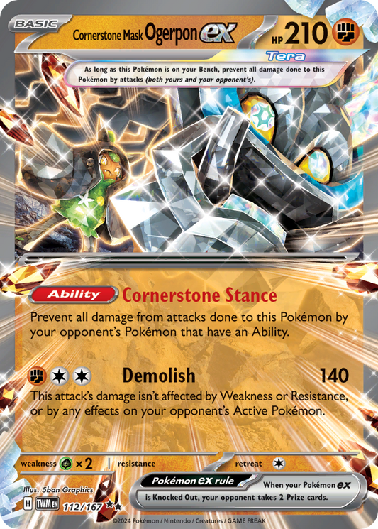 Cornerstone Mask Ogerpon ex 112/167 Double Rare | Twilight Masquerade | Pokemon Card