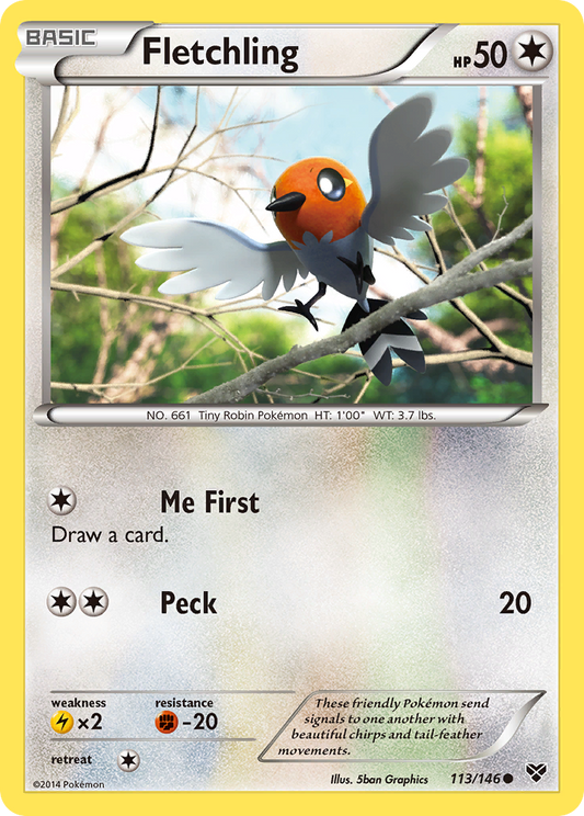 Fletchling 113/146 Common | XY | Pokemon Card