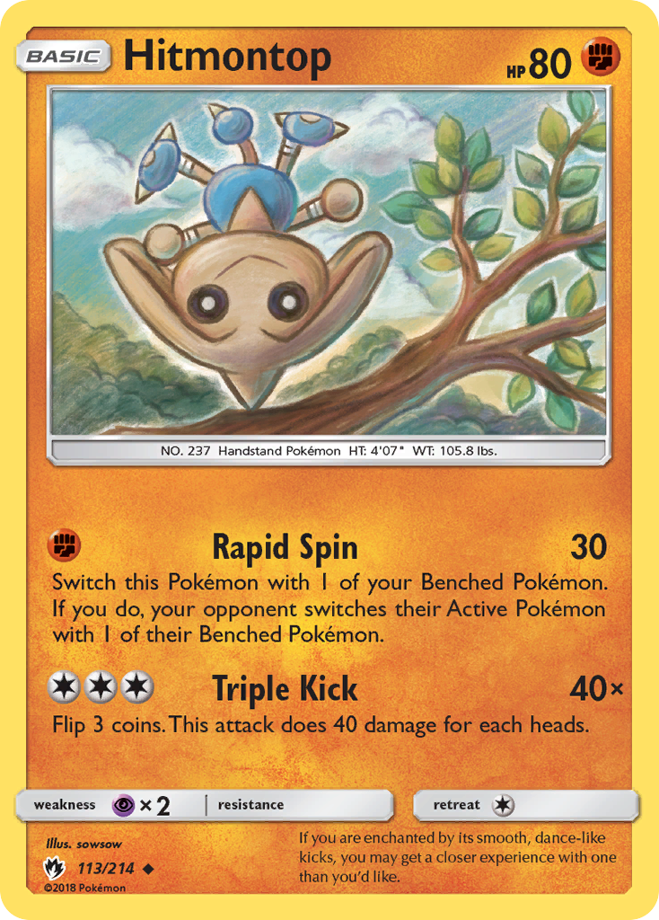 Hitmontop 113/214 Uncommon | Lost Thunder | Pokemon Card