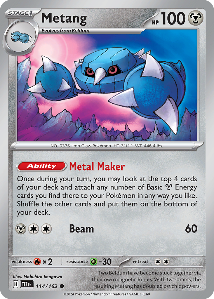 Metang 114/162 Common | Temporal Forces | Pokemon Card