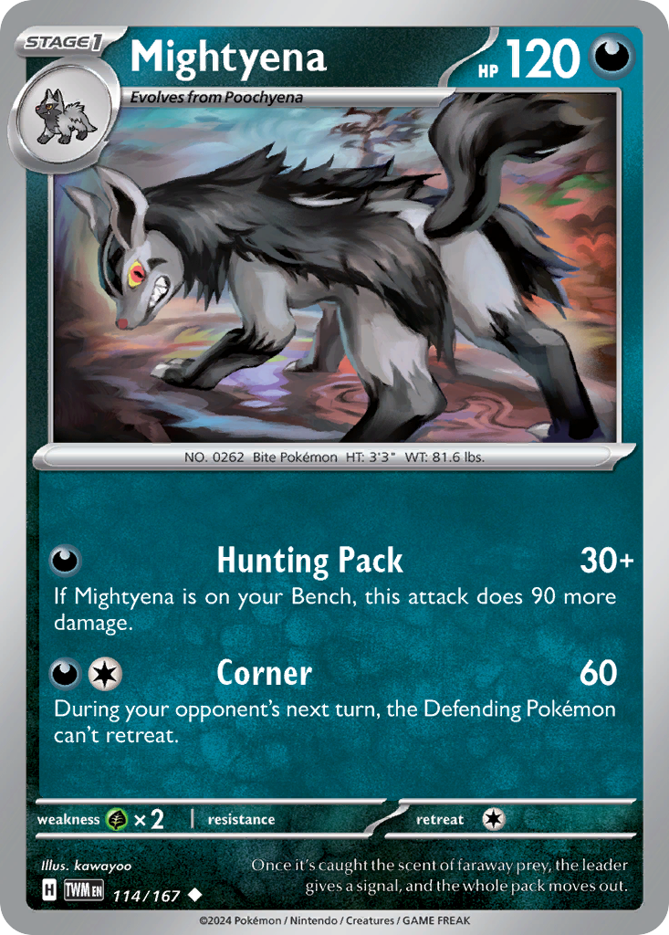 Mightyena 114/167 Uncommon | Twilight Masquerade | Pokemon Card