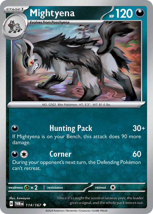 Mightyena 114/167 Uncommon | Twilight Masquerade | Pokemon Card