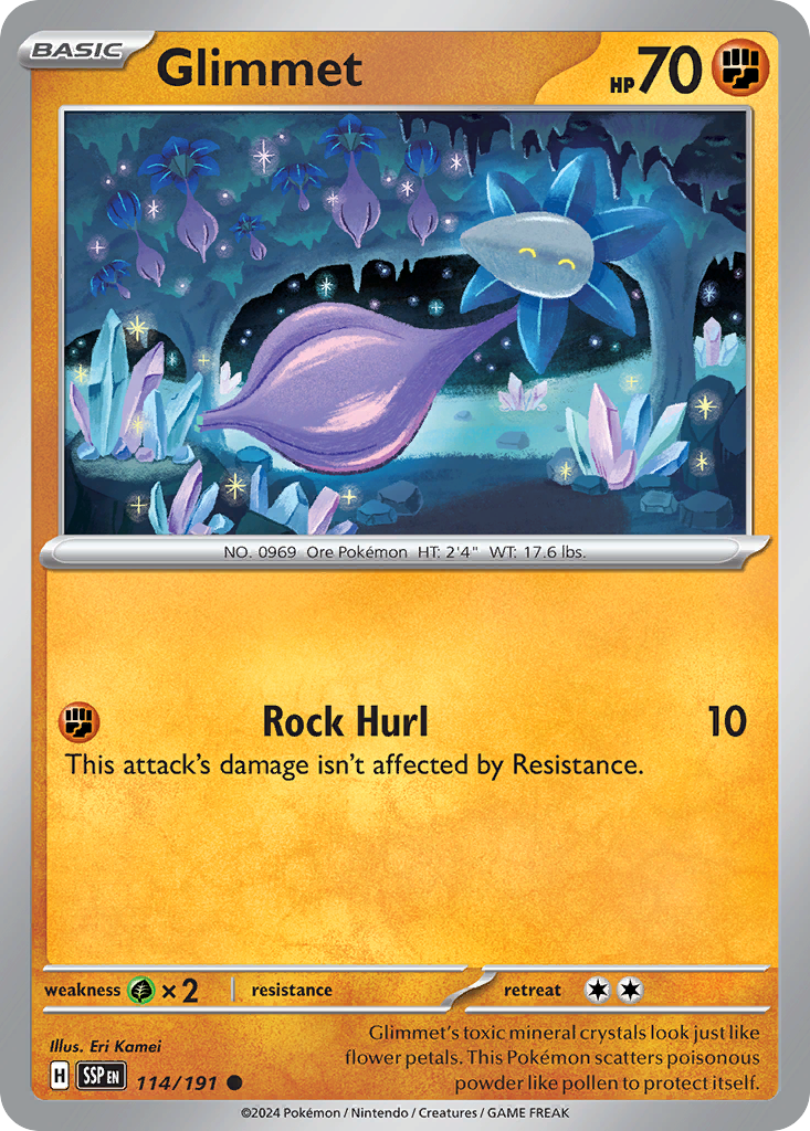 Glimmet 114/191 Common | Surging Sparks | Pokemon Card