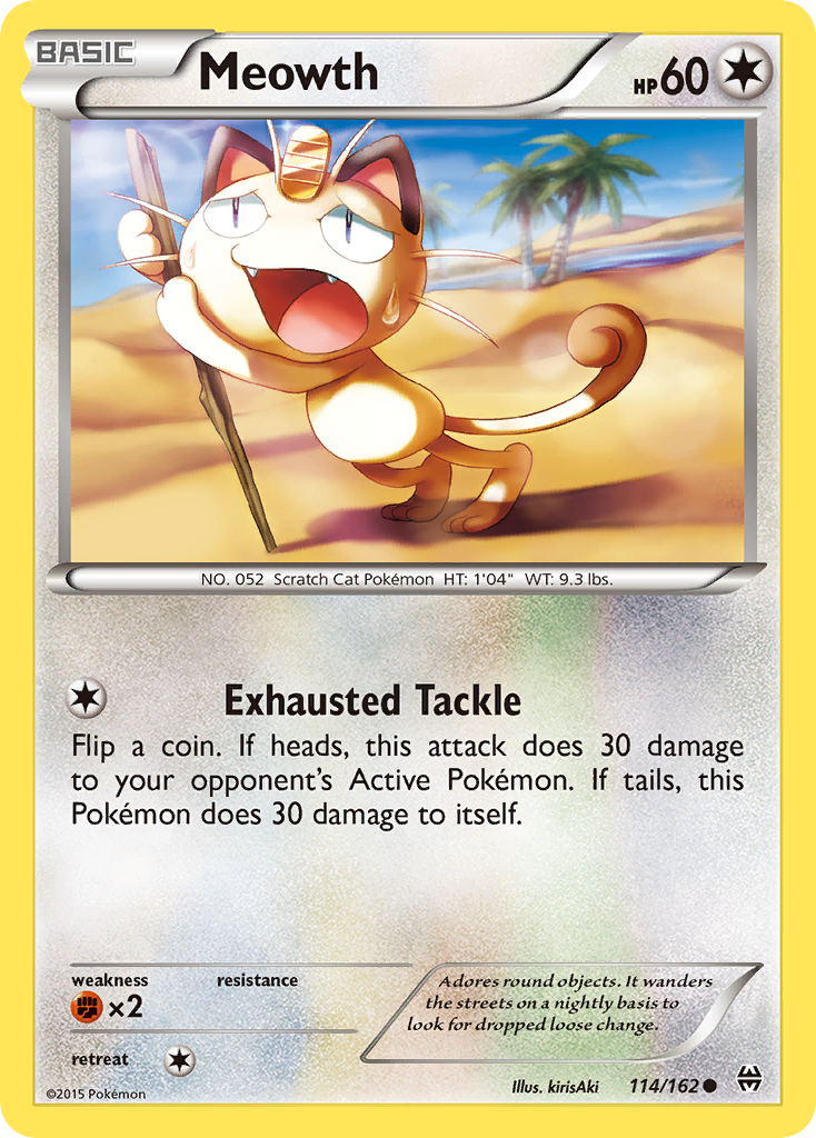 Meowth 114/162 Common | BREAKthrough | Pokemon Card