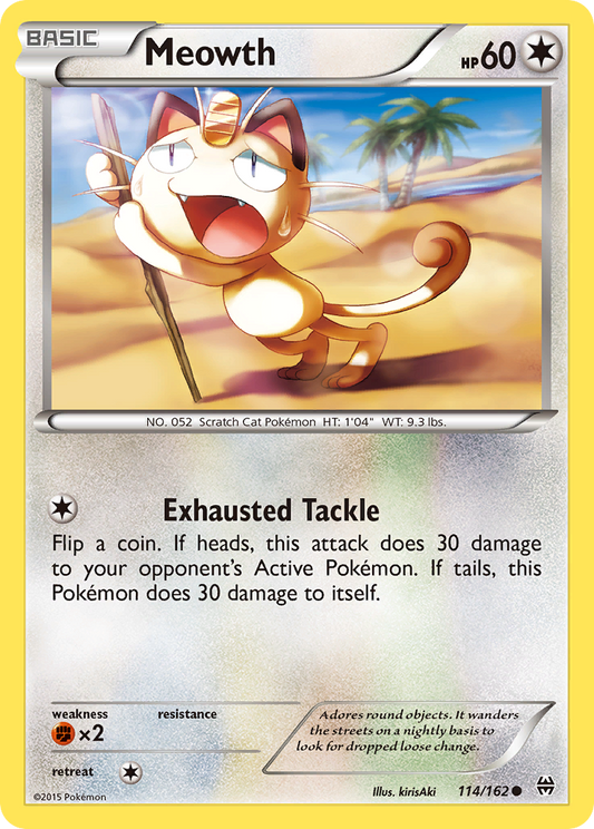 Meowth 114/162 Common | BREAKthrough | Pokemon Card