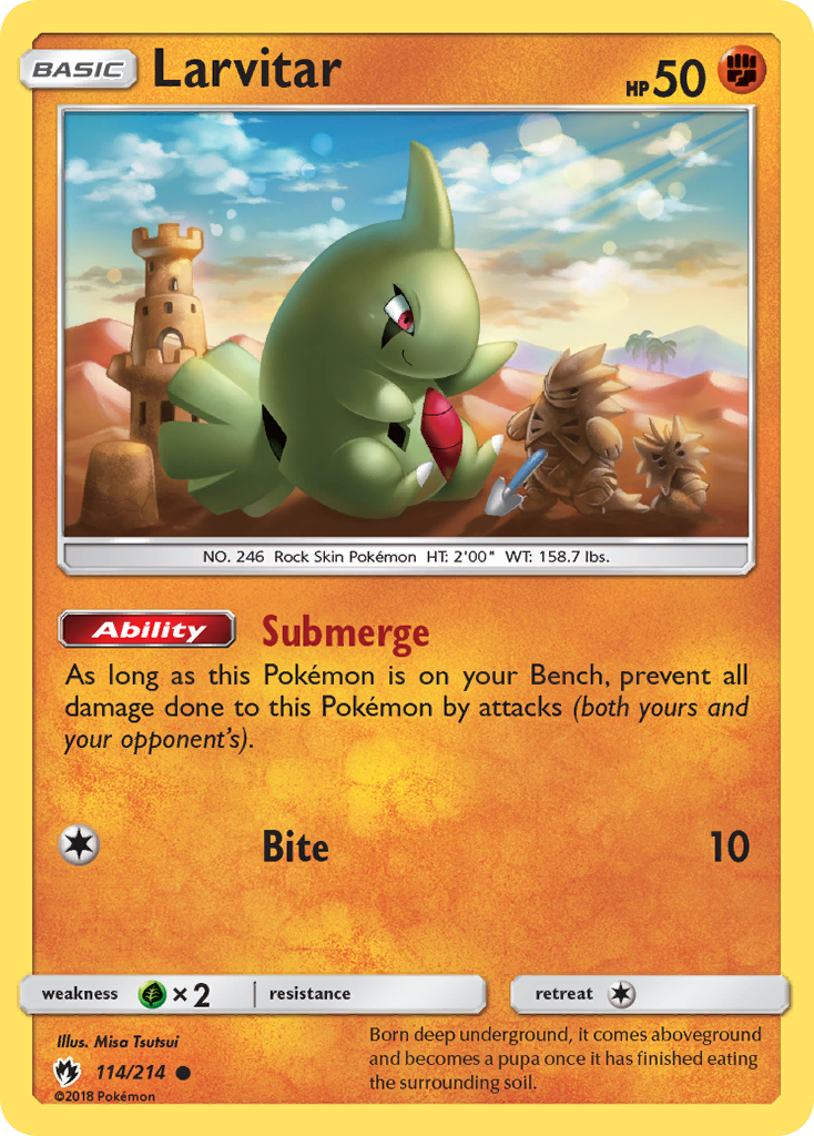 Larvitar 114/214 Common | Lost Thunder | Pokemon Card