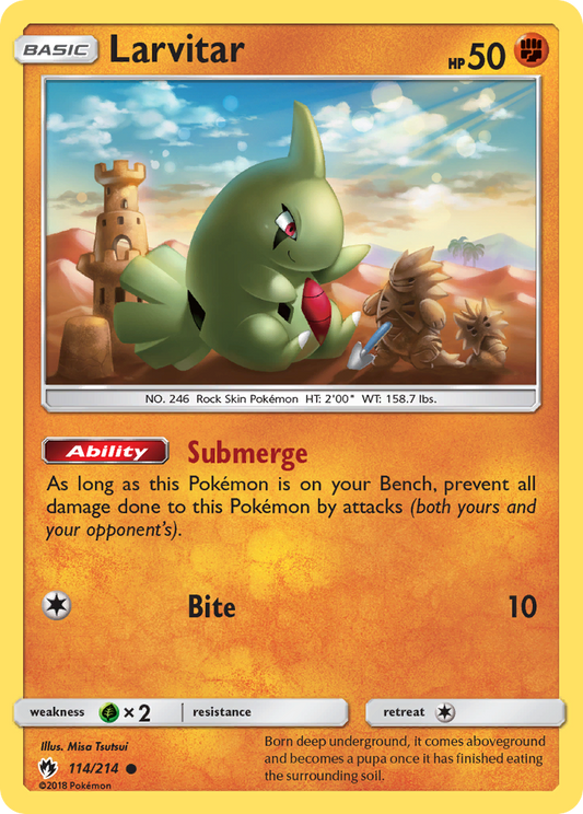 Larvitar 114/214 Common | Lost Thunder | Pokemon Card