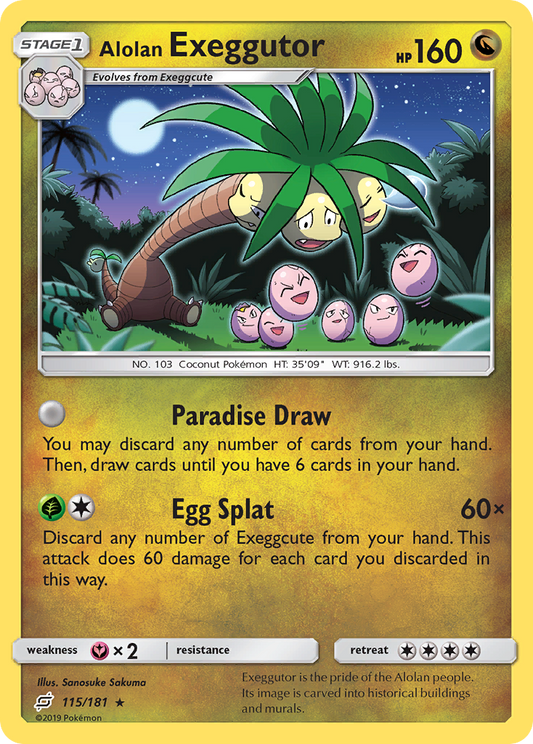 Alolan Exeggutor 115/181 Rare | Team Up | Pokemon Card