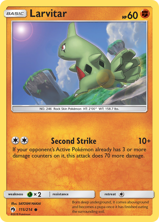 Larvitar 115/214 Common | Lost Thunder | Pokemon Card