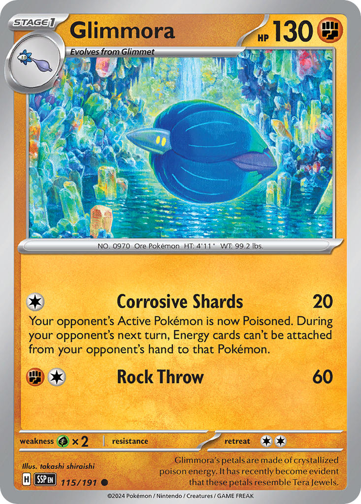 Glimmora 115/191 Common | Surging Sparks | Pokemon Card