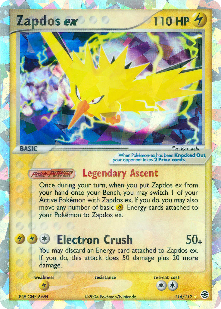 Zapdos ex 116/112 Rare Secret | FireRed & LeafGreen | Pokemon Card