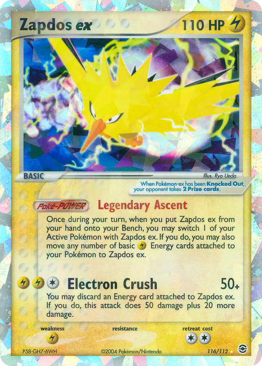 Zapdos ex 116/112 Rare Secret | FireRed & LeafGreen | Pokemon Card