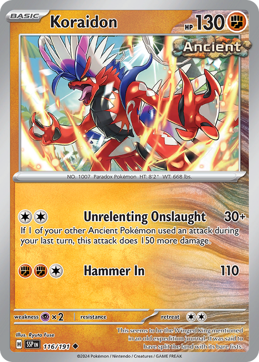 Koraidon 116/191 Uncommon | Surging Sparks | Pokemon Card