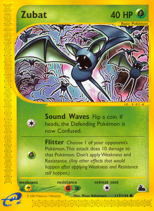 Zubat 117/144 Common | Skyridge | Pokemon Card