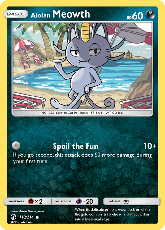 Alolan Meowth 118/214 Common | Lost Thunder | Pokemon Card