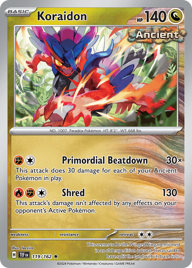 Koraidon 119/162 Rare | Temporal Forces | Pokemon Card