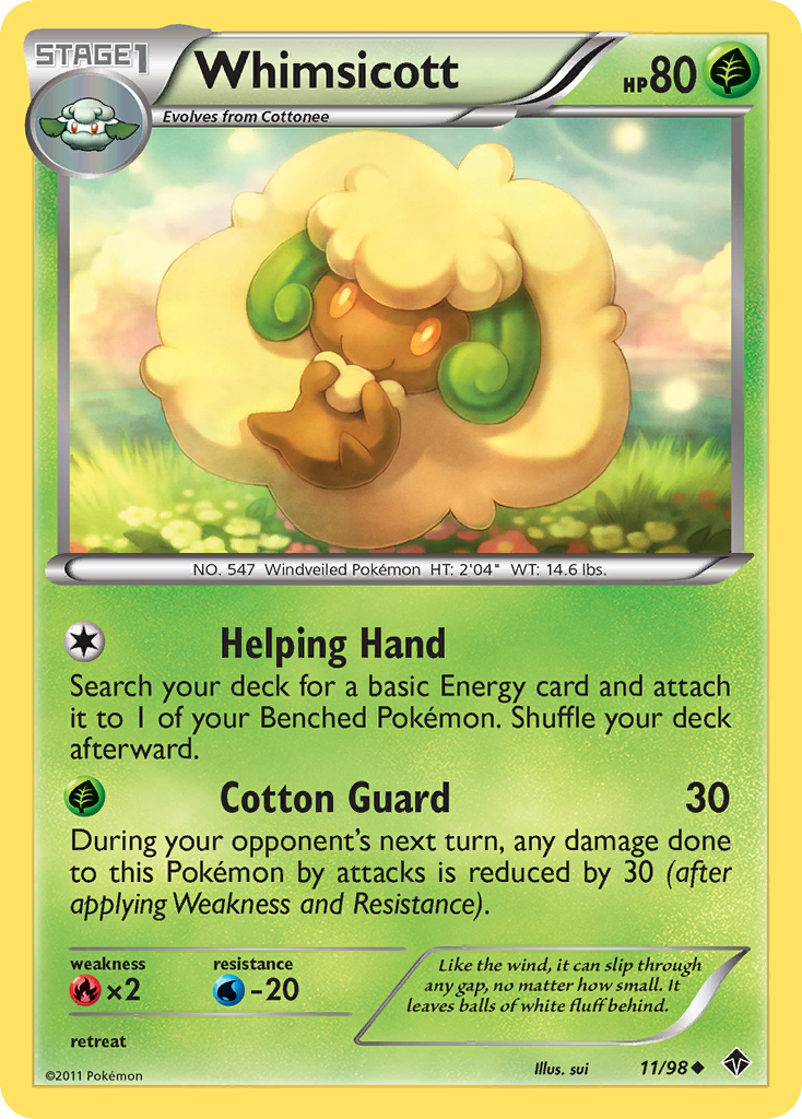 Whimsicott 11/98 Uncommon | Emerging Powers | Pokemon Card