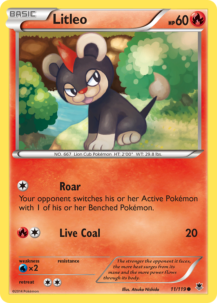 Litleo 11/119 Common | Phantom Forces | Pokemon Card