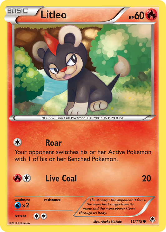 Litleo 11/119 Common | Phantom Forces | Pokemon Card