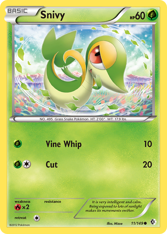 Snivy 11/149 Common | Boundaries Crossed | Pokemon Card