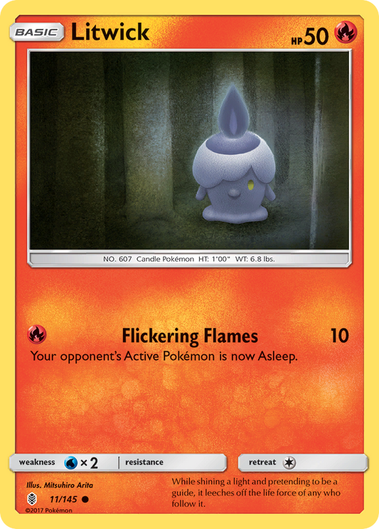 Litwick 11/145 Common | Guardians Rising | Pokemon Card