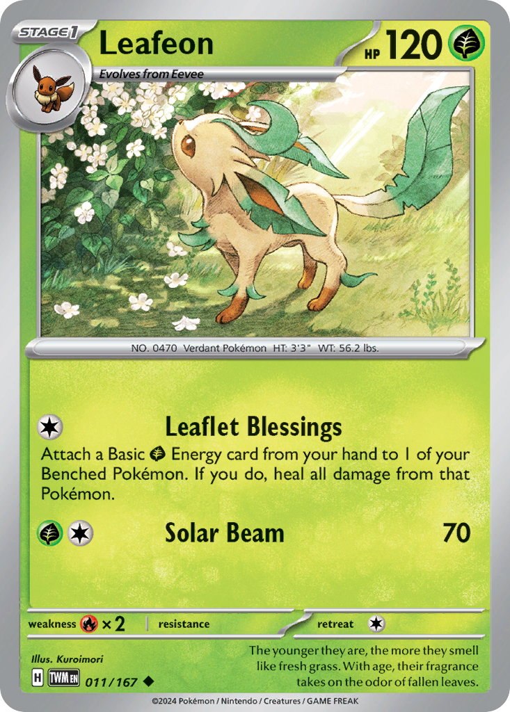 Leafeon 11/167 Uncommon | Twilight Masquerade | Pokemon Card