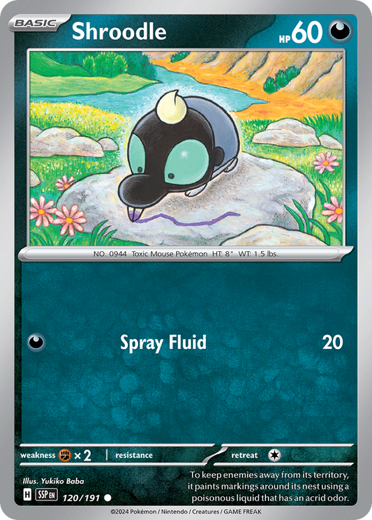 Shroodle 120/191 Common | Surging Sparks | Pokemon Card