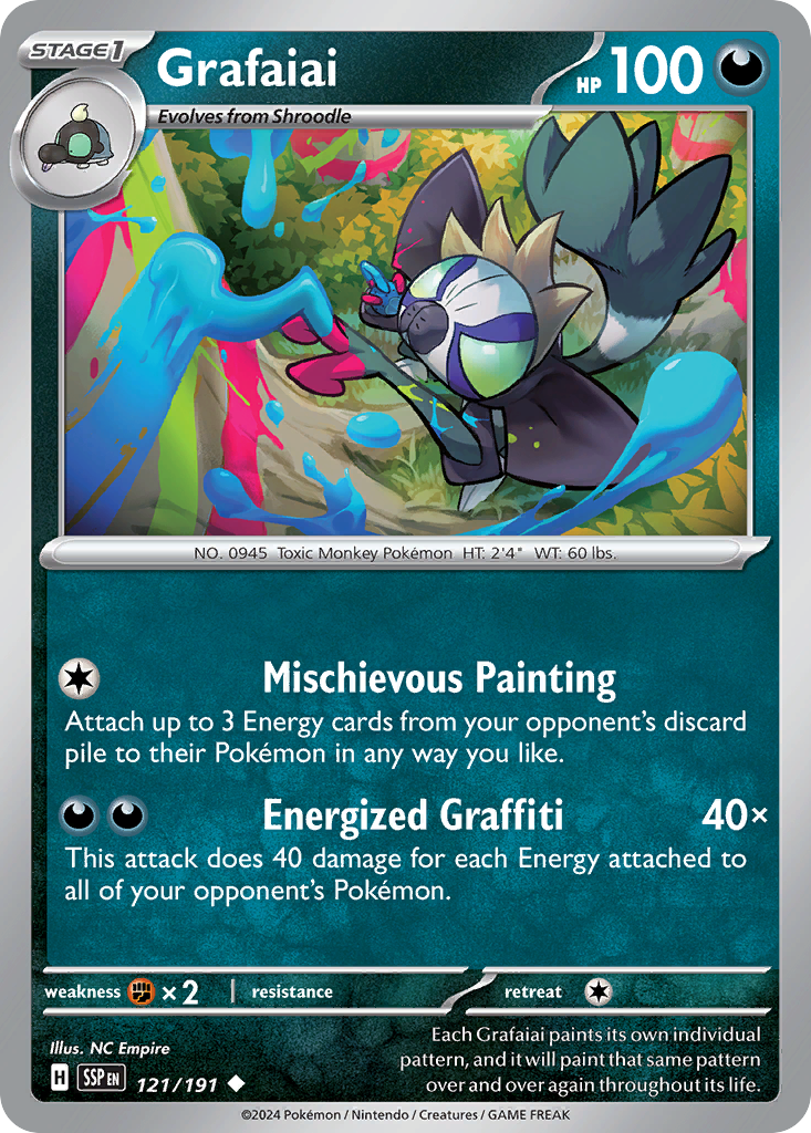 Grafaiai 121/191 Uncommon | Surging Sparks | Pokemon Card