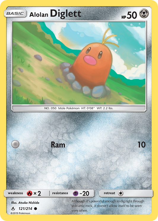 Alolan Diglett 121/214 Common | Unbroken Bonds | Pokemon Card