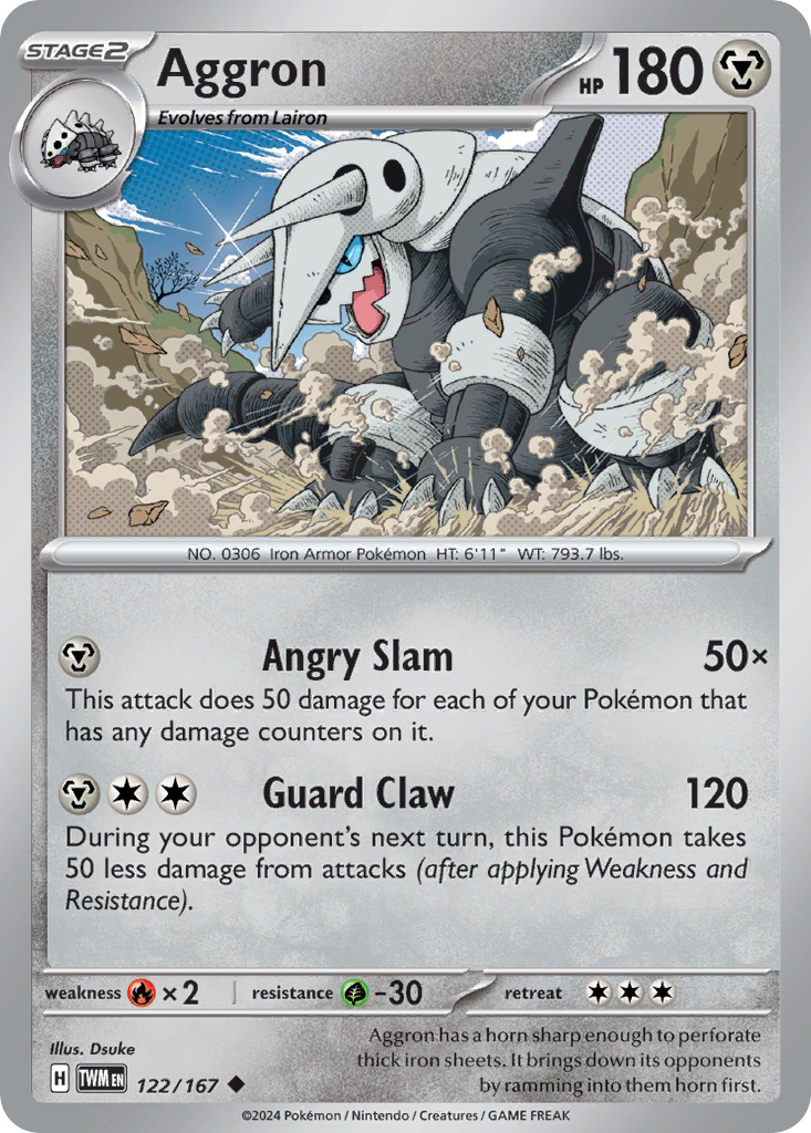 Aggron 122/167 Uncommon | Twilight Masquerade | Pokemon Card