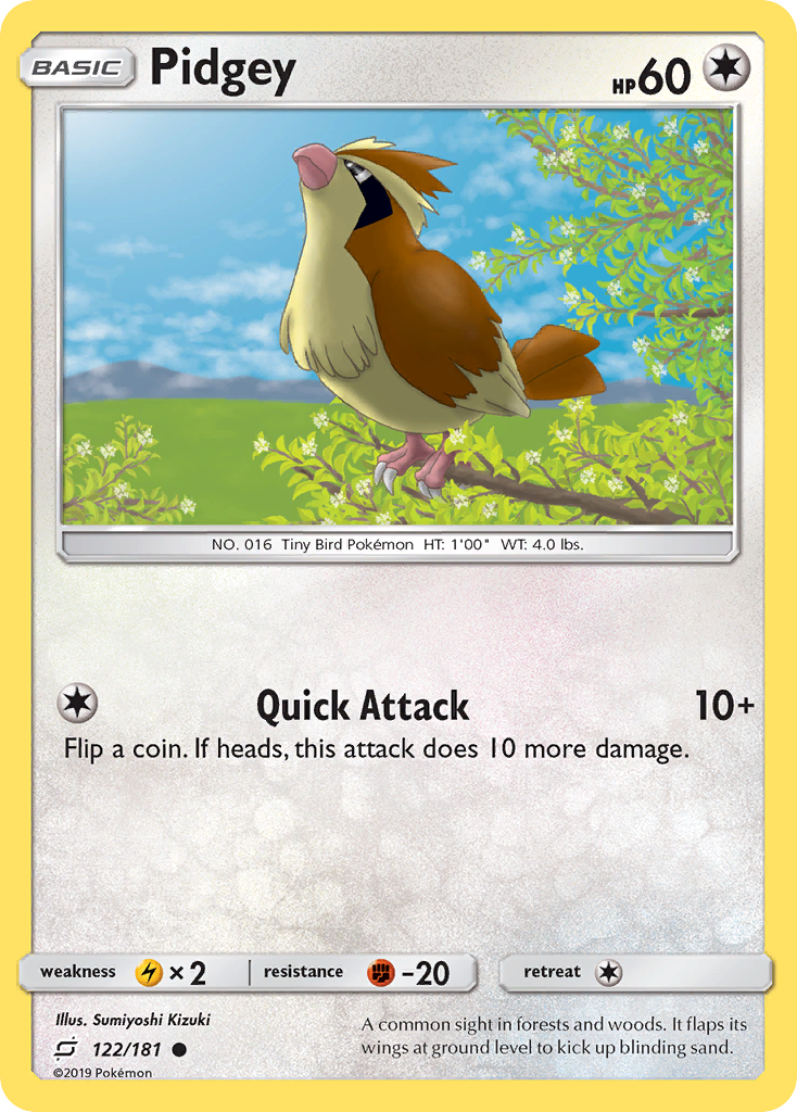 Pidgey 122/181 Common | Team Up | Pokemon Card