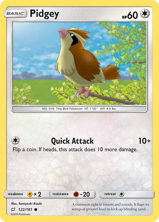 Pidgey 122/181 Common | Team Up | Pokemon Card