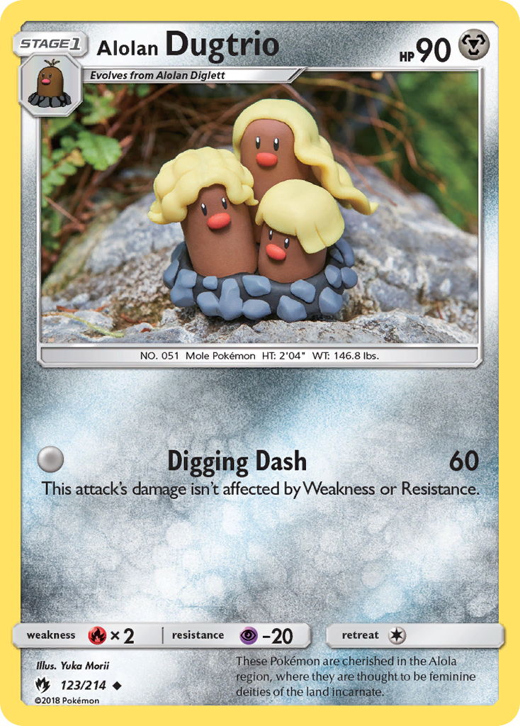 Alolan Dugtrio 123/214 Uncommon | Lost Thunder | Pokemon Card