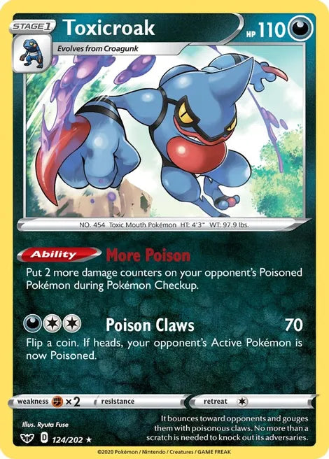 Toxicroak 124/202 Reverse Holo | Sword & Shield | Pokemon Card