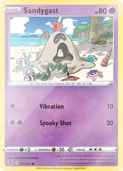 Sandygast 125/264 Reverse Holo | Fusion Strike | Pokemon Card