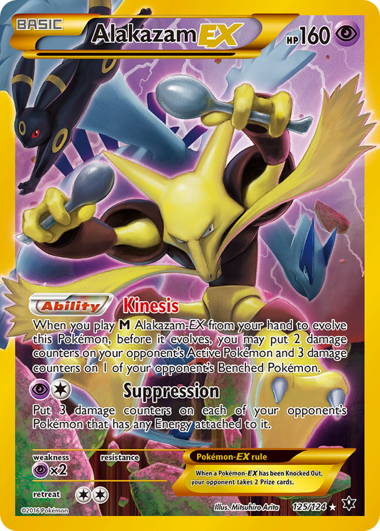 Alakazam-EX 125/124 Rare Secret | Fates Collide | Pokemon Card