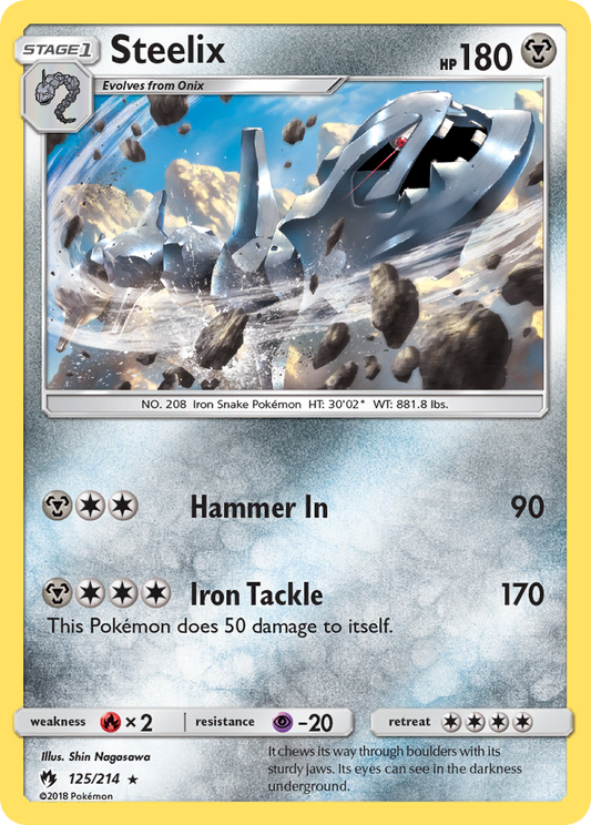 Steelix 125/214 Rare | Lost Thunder | Pokemon Card