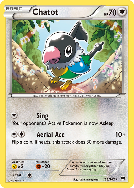 Chatot 128/162 Rare | BREAKthrough | Pokémon Card