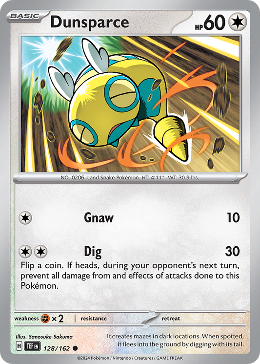 Dunsparce 128/162 Common | Temporal Forces | Pokemon Card