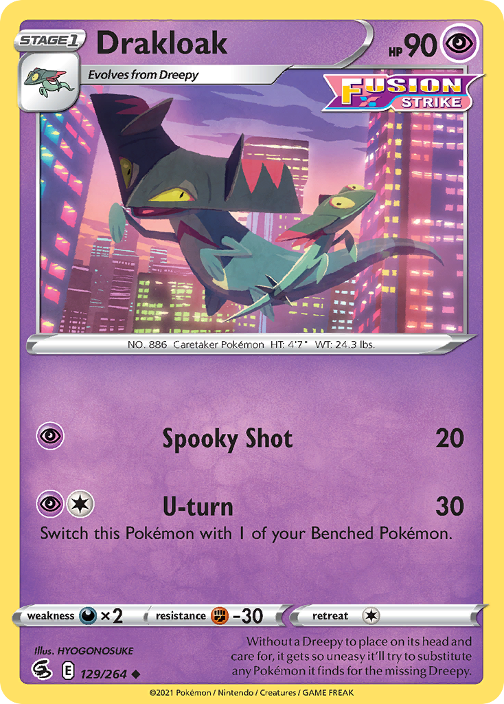 Drakloak 129/264 Uncommon | Fusion Strike | Pokemon Card